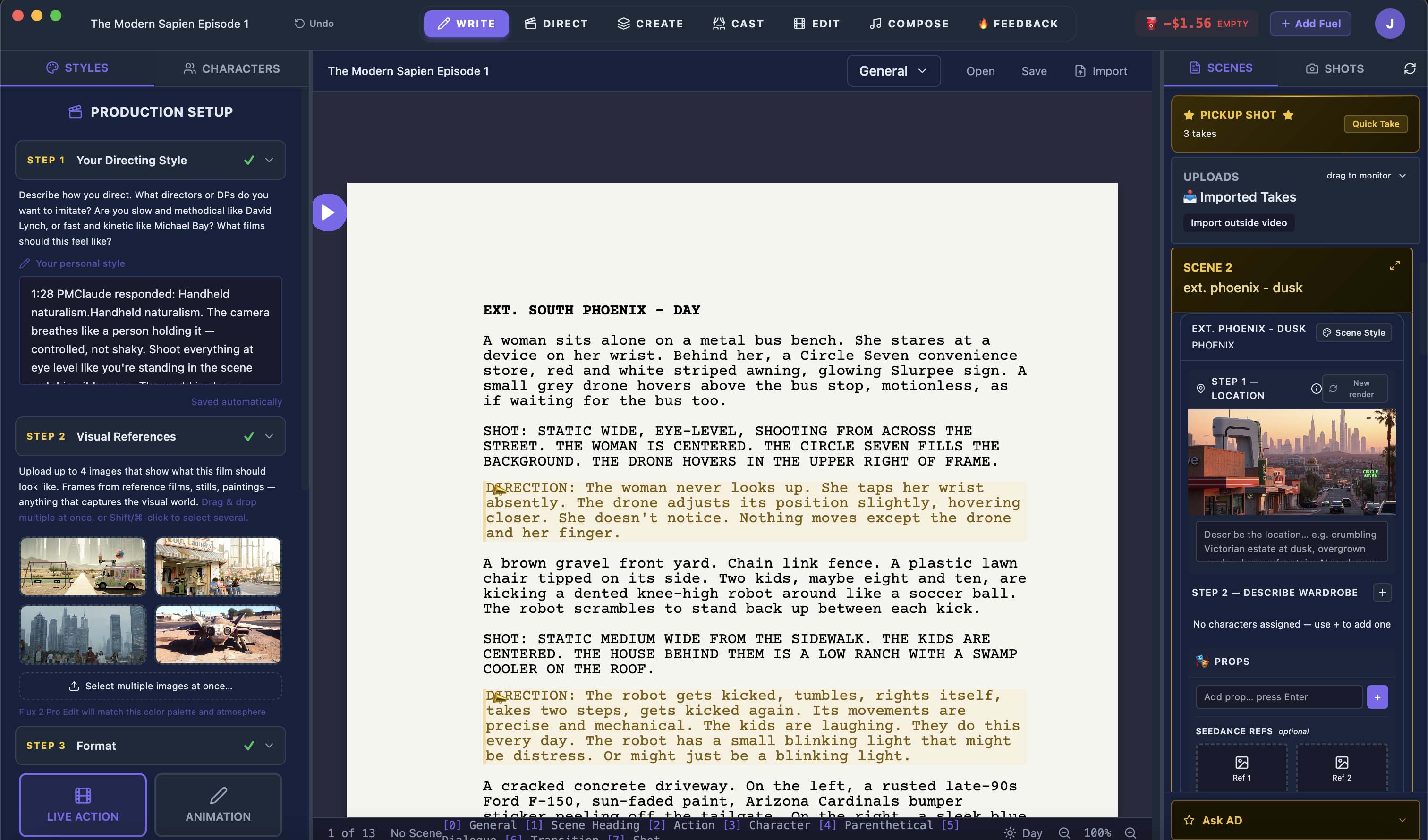 Write tab